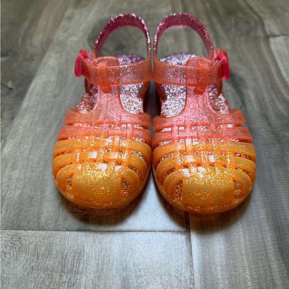 Cat & Jack Glitter Jelly Sandals in Orange and Pink
